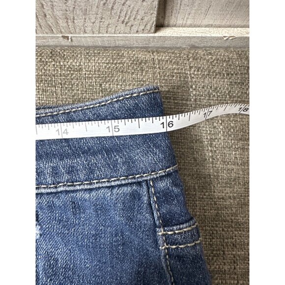 Time And Tru Womens High Rise Distressed Denim Shorts Size 14 With Frayed Hem - Picture 5 of 7